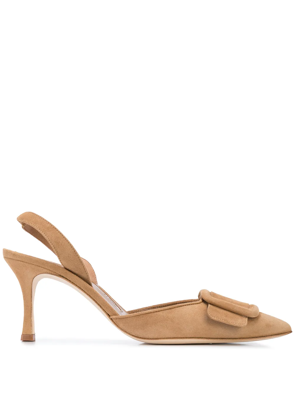 Manolo Blahnik Maysli Slingback Pointed Pumps In Braun