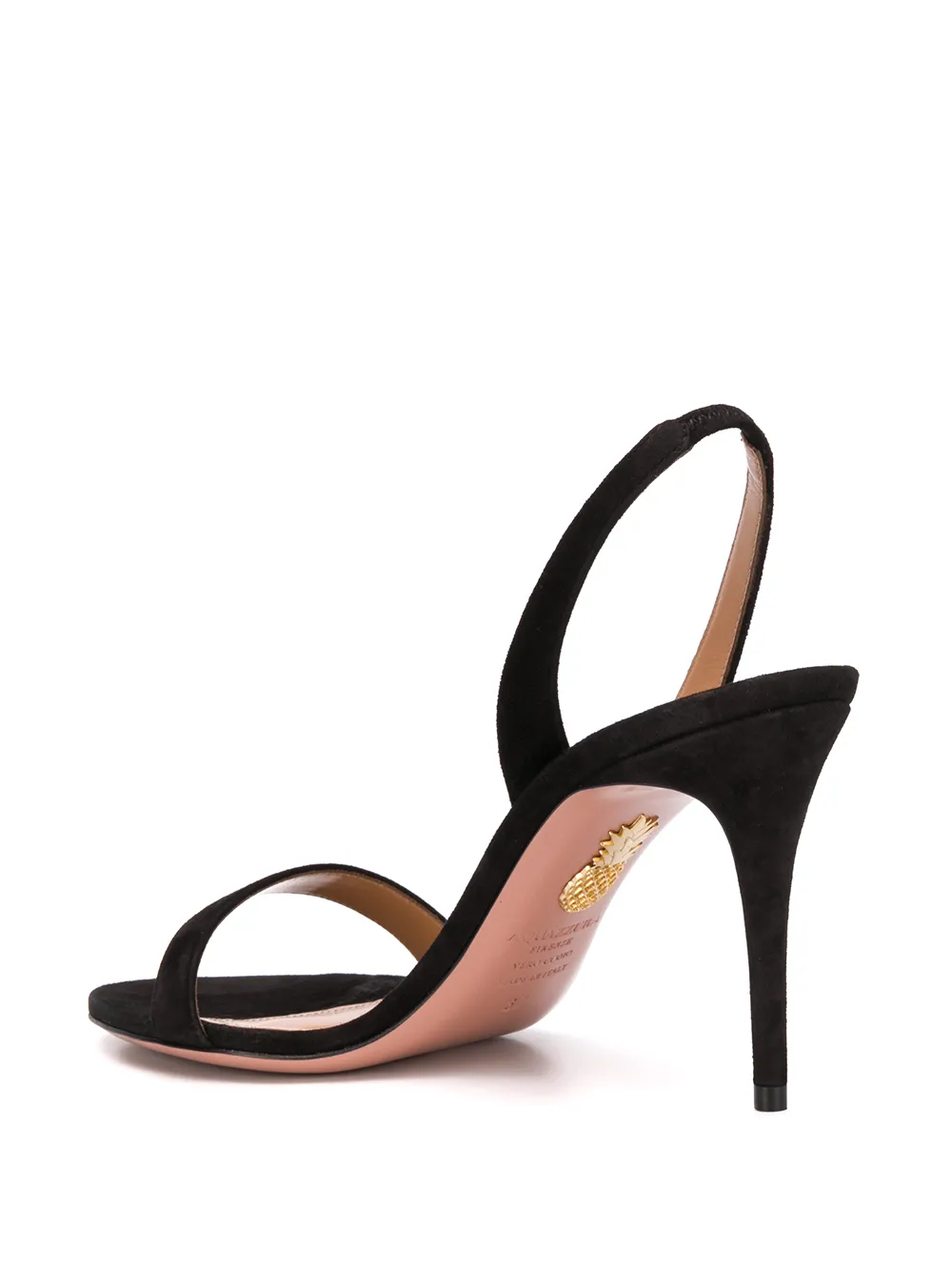 Shop Aquazzura So Nude Mid-heel Sandals In Black