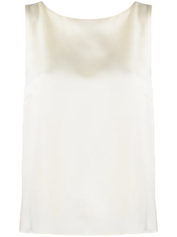 white satin vest top
