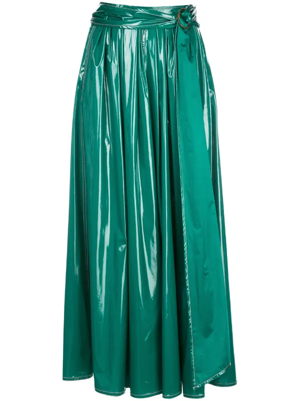 Sies Marjan Belted Long A-line Skirt Green FARFETCH PH
