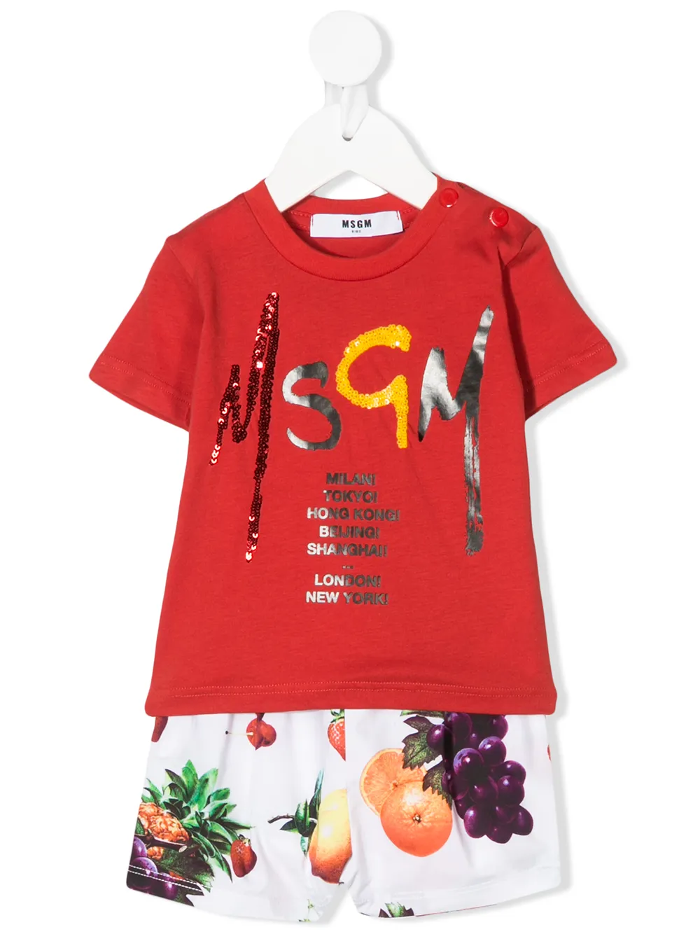 Msgm Kids комплект из футболки и шорт с логотипом Msgm Kids комплект из футболки и шорт с логотипом