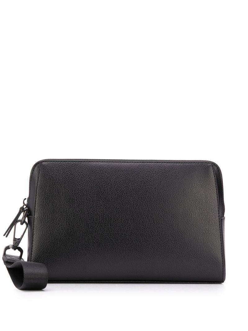 black clutch bag with wrist strap