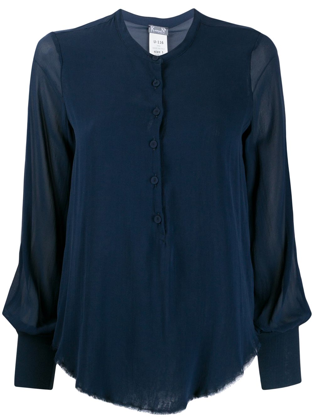 Kristensen Du Nord Raw Edge Relaxed-fit Shirt In Blue