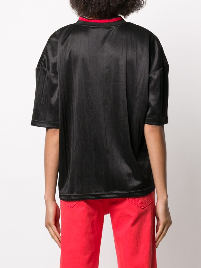 Shop Fila Sequin-logo V-neck Jersey In Black