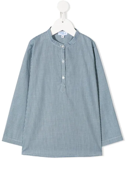 Siola long-sleeved micro print shirt