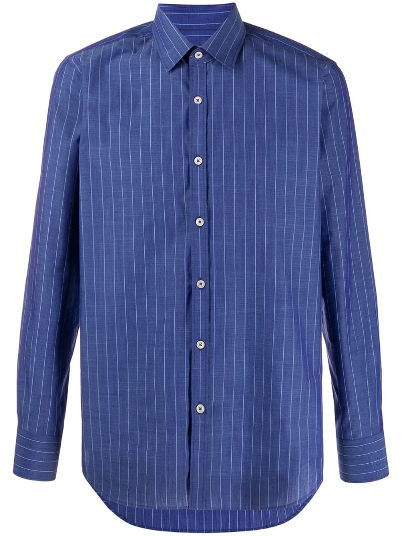 Canali Hemd Mit Nadelstreifen In Blue