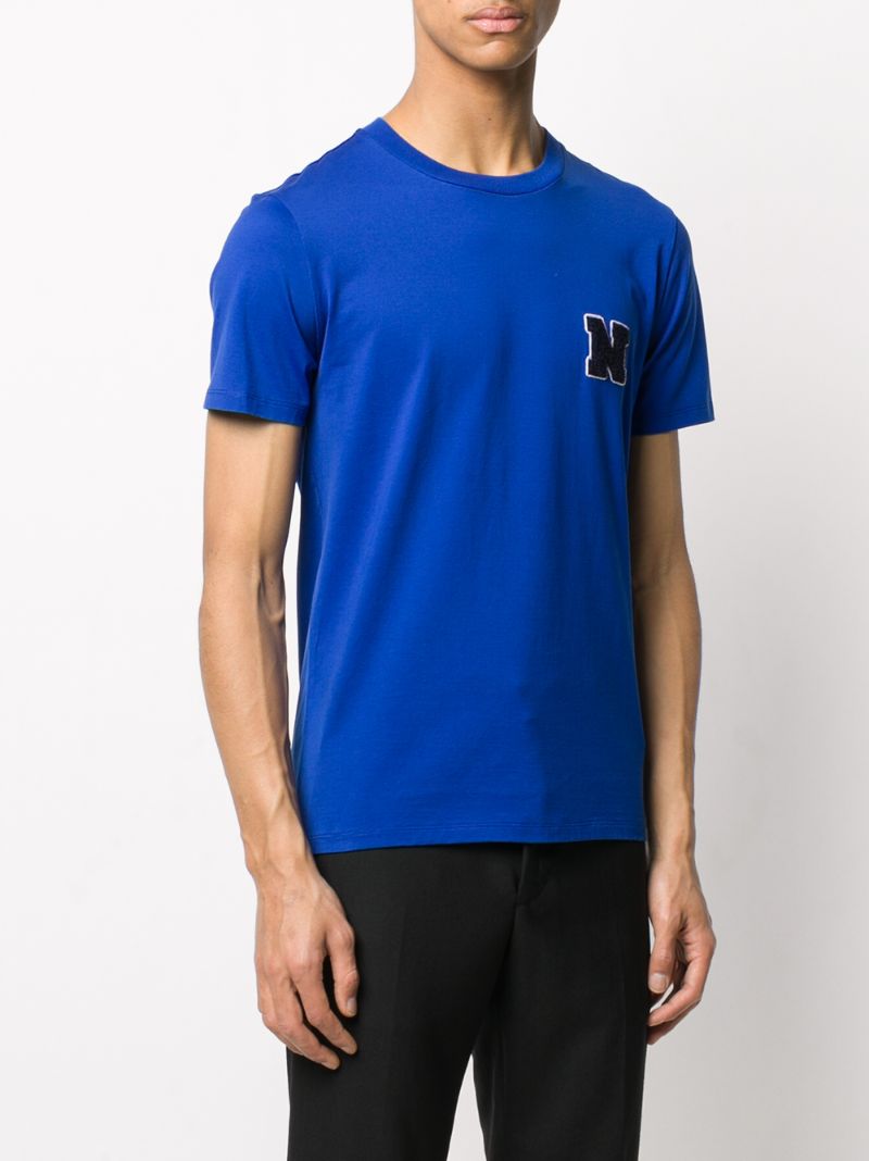 Shop Neil Barrett Logo-patch T-shirt In Blue