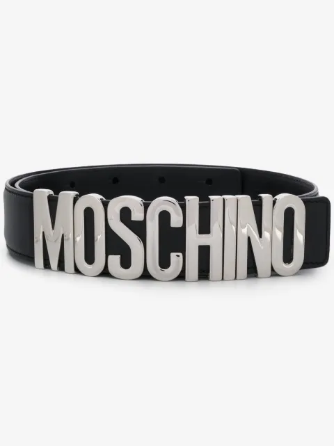 Moschino logo plaque belt