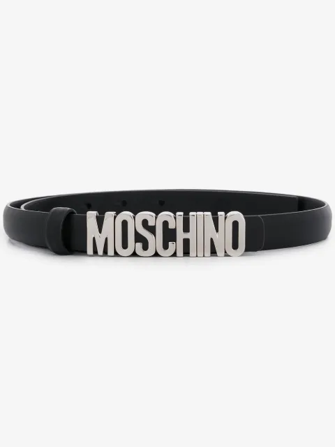 Moschino logo plaque belt