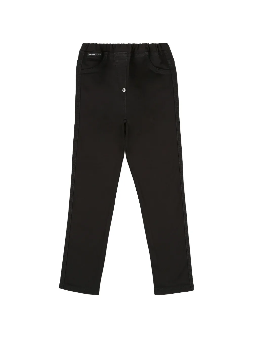 Philipp Plein Junior elastic-waist logo-detail jeans - Nero