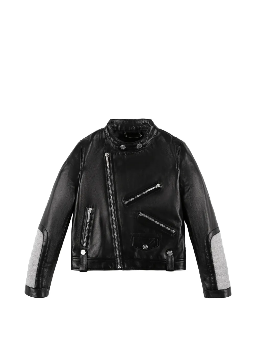Philipp Plein Junior panelled biker jacket - Schwarz