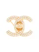 Image 1 of Chanel Pre-Owned 1996s Logos turnlock rhinestone brooch pin corsage