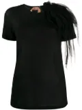 Nº21 corsage shoulder detail T-shirt - Black