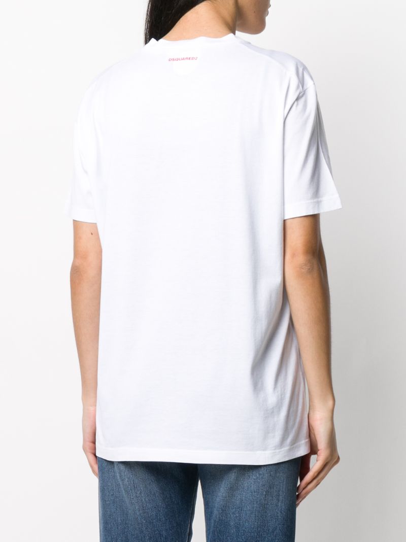 Shop Dsquared2 Printed Logo Oversized T-shirt In White