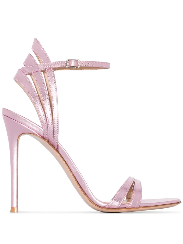 gianvito rossi metallic leather sandals