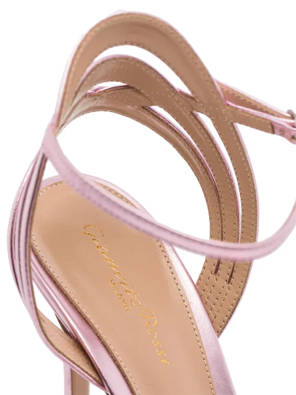 gianvito rossi metallic leather sandals