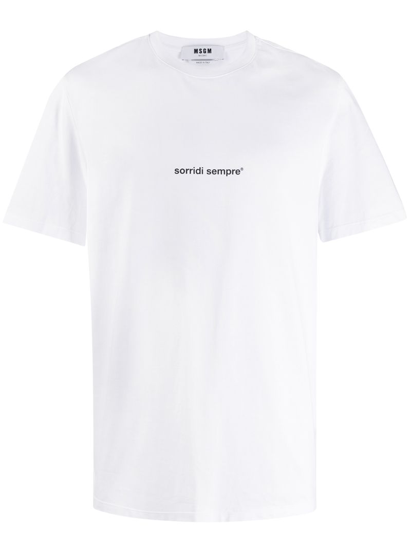 Msgm Slogan T-shirt In White