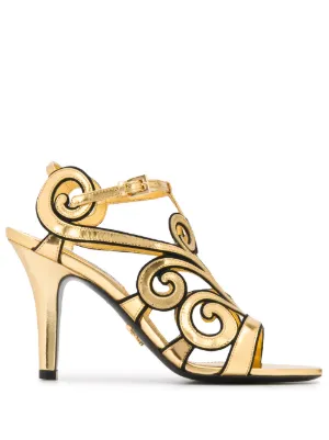 gold prada sandals