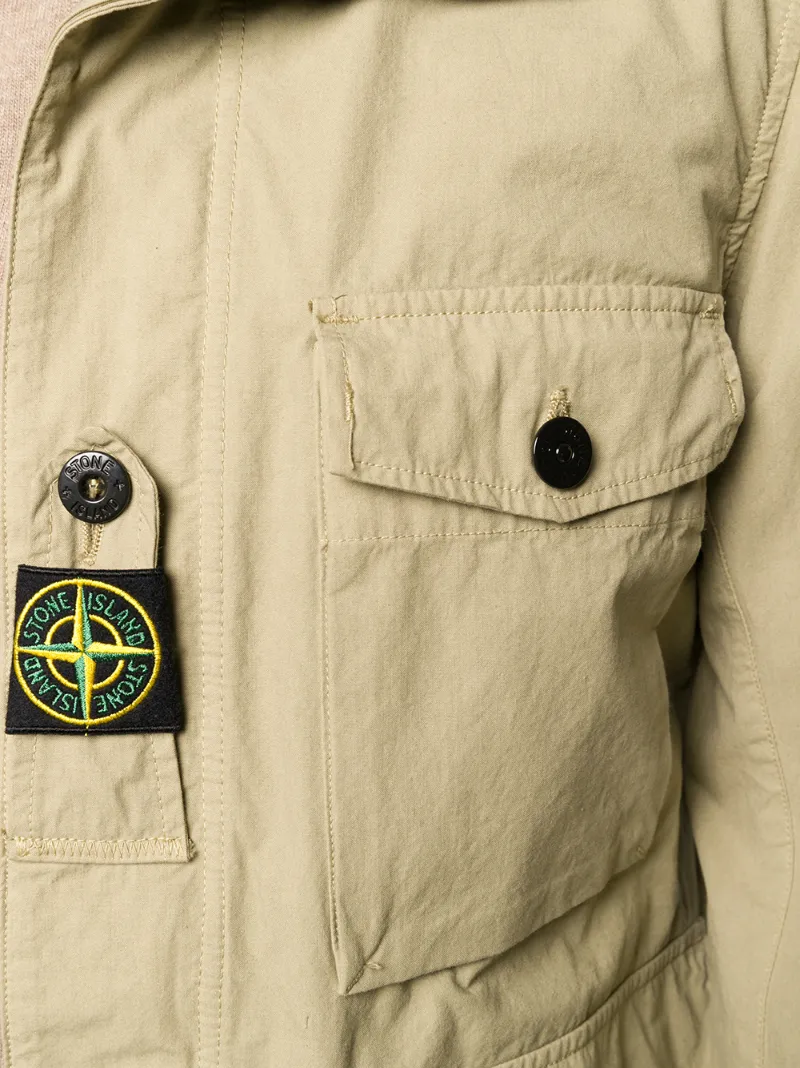 Stone Island Logo Utility Jacket In Neutrals