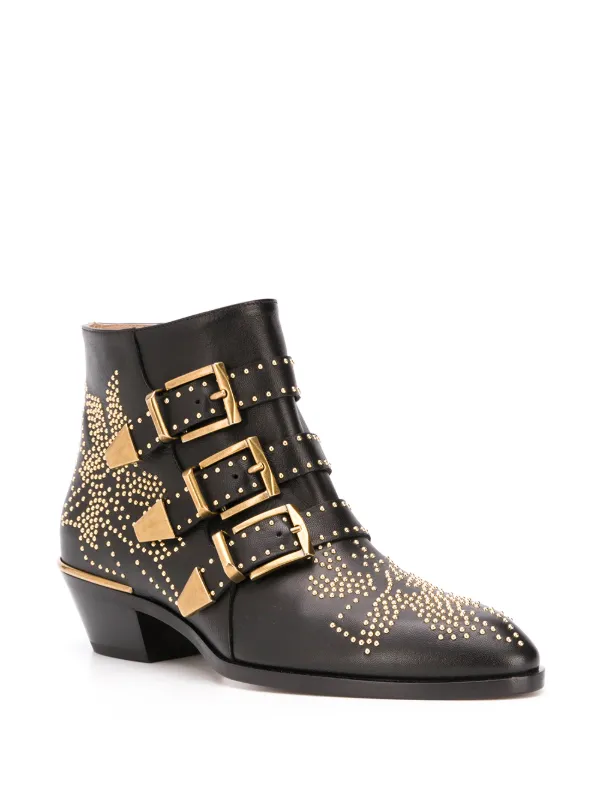 Gold studded cheap ankle boots