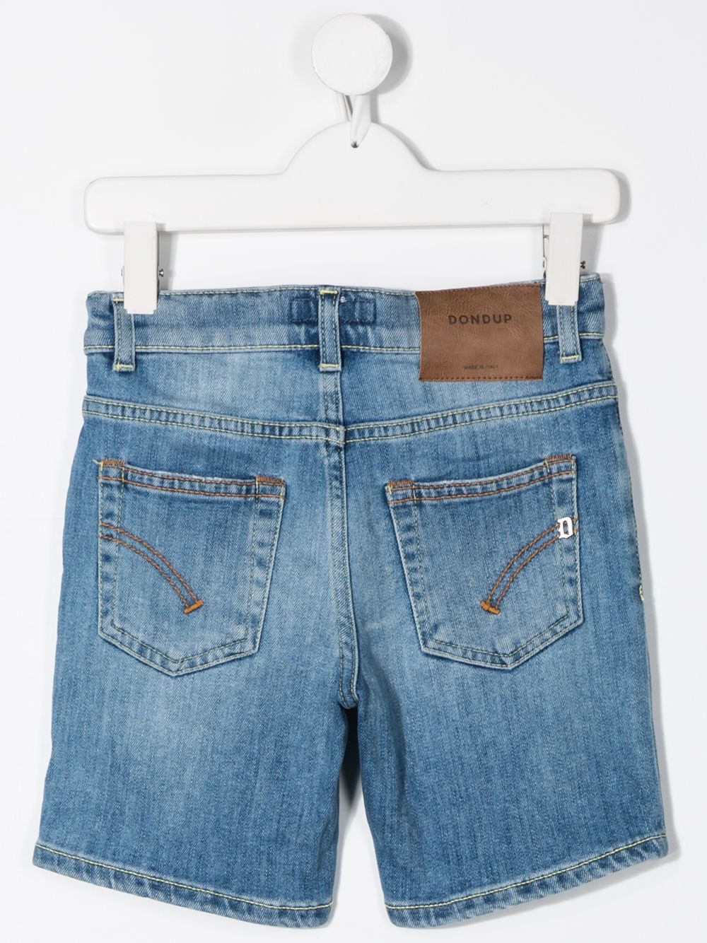 фото Dondup kids knee length stonewashed denim shorts