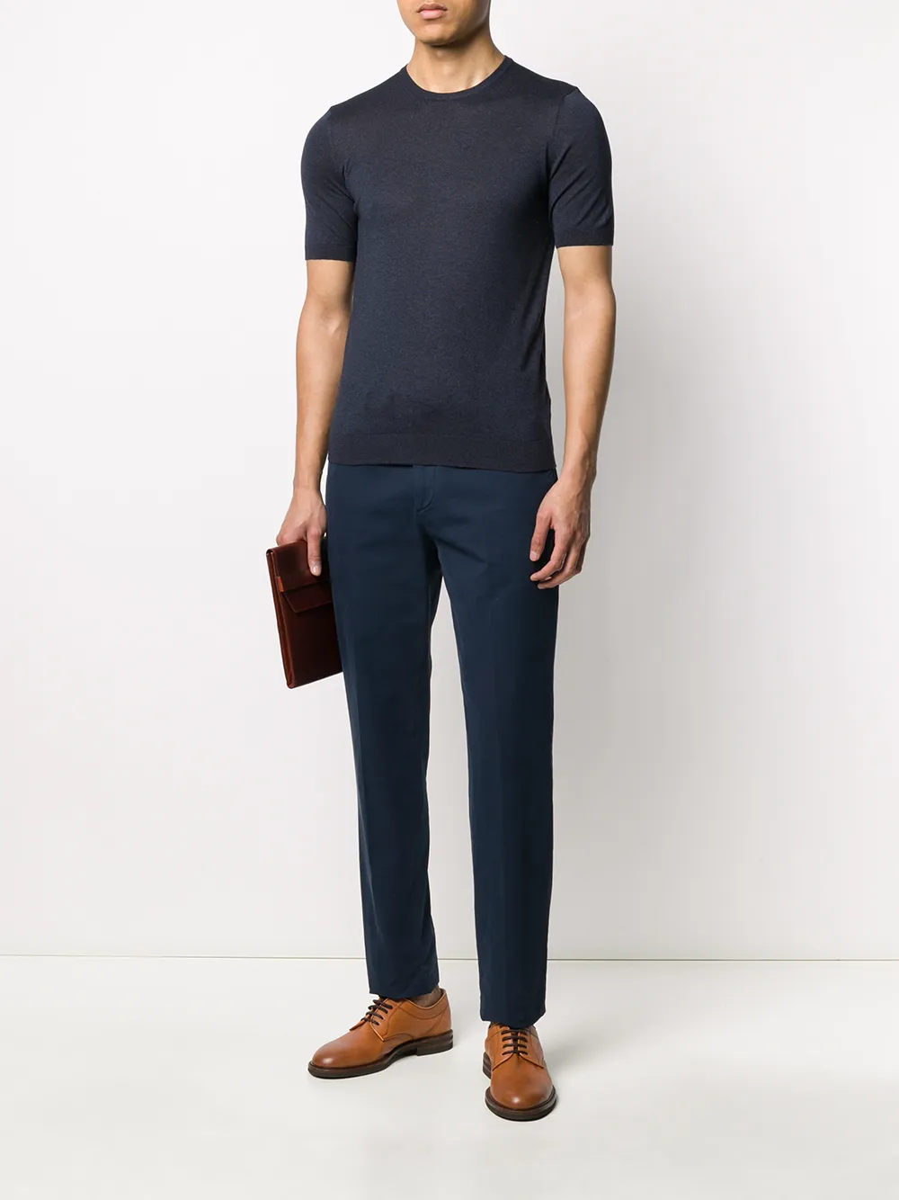 Barba Effen T-shirt - Blauw