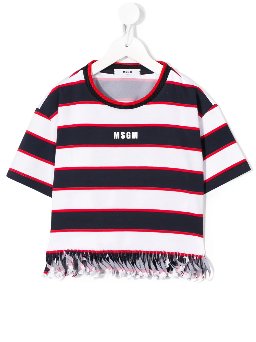 Msgm Kids полосатая футболка с логотипом Msgm Kids полосатая футболка с логотипом
