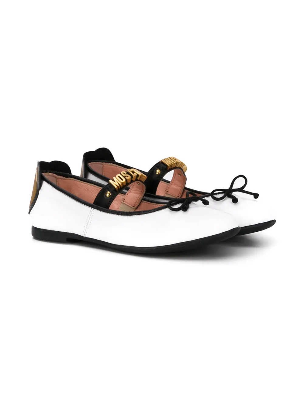 Moschino Kids logo plaque ballerina flats Moschino Kids logo plaque ballerina flats