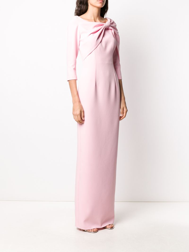 Shop Safiyaa Bow Detail Long Dress In Pink