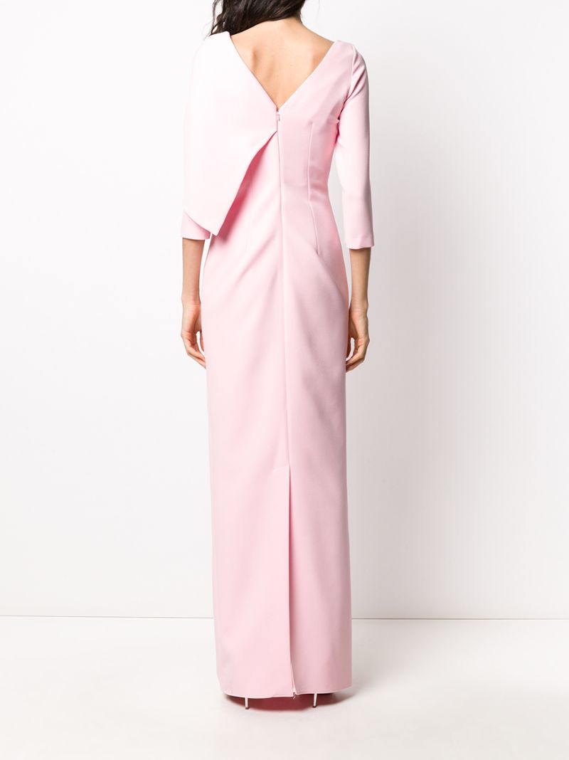 Shop Safiyaa Bow Detail Long Dress In Pink