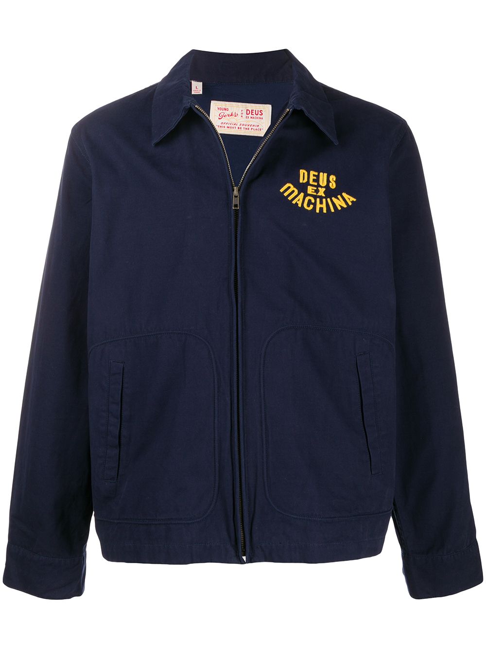 Deus Ex Machina Embroidered Logo Jacket In Blue