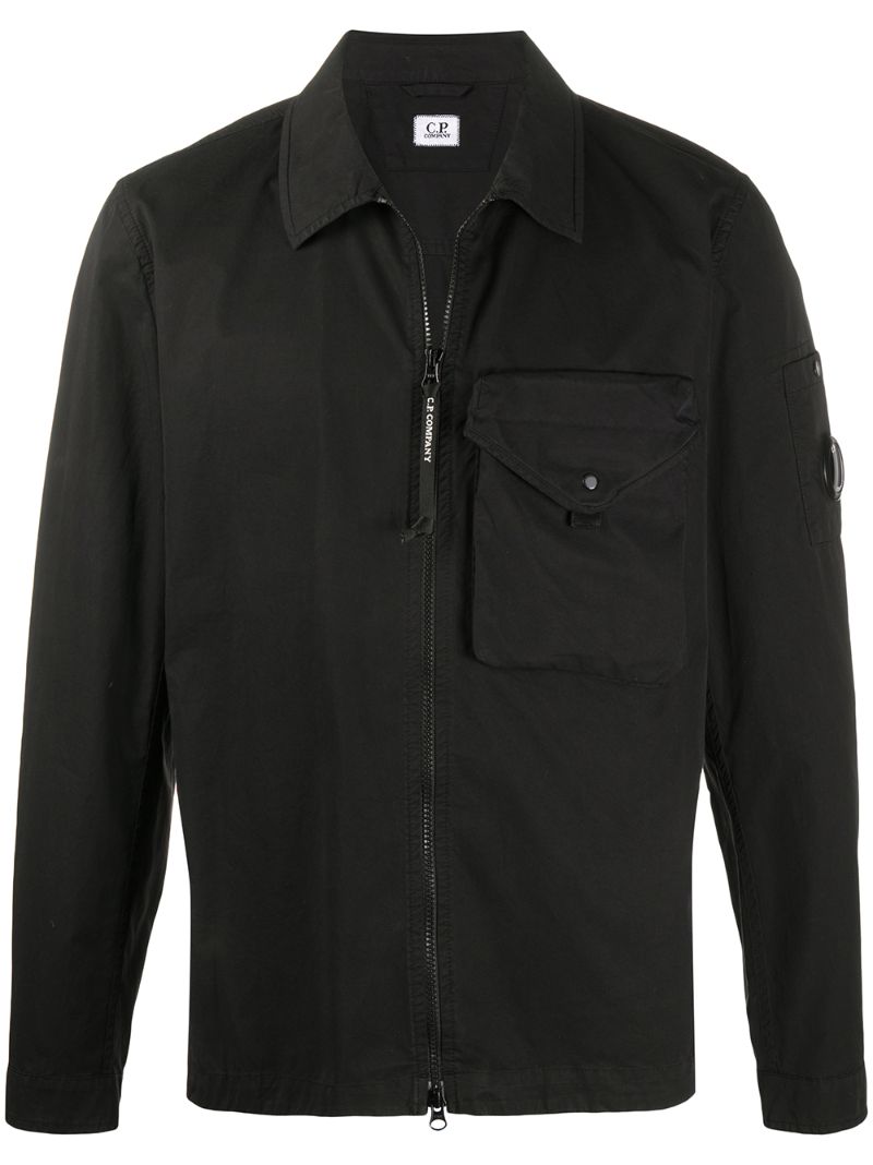 C.p. Company Lens Embellished Shirt Jacket In Black