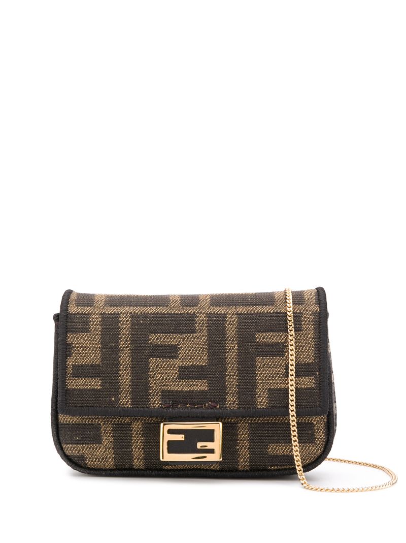 Fendi Nano Baguette Crossbody Bag In Brown
