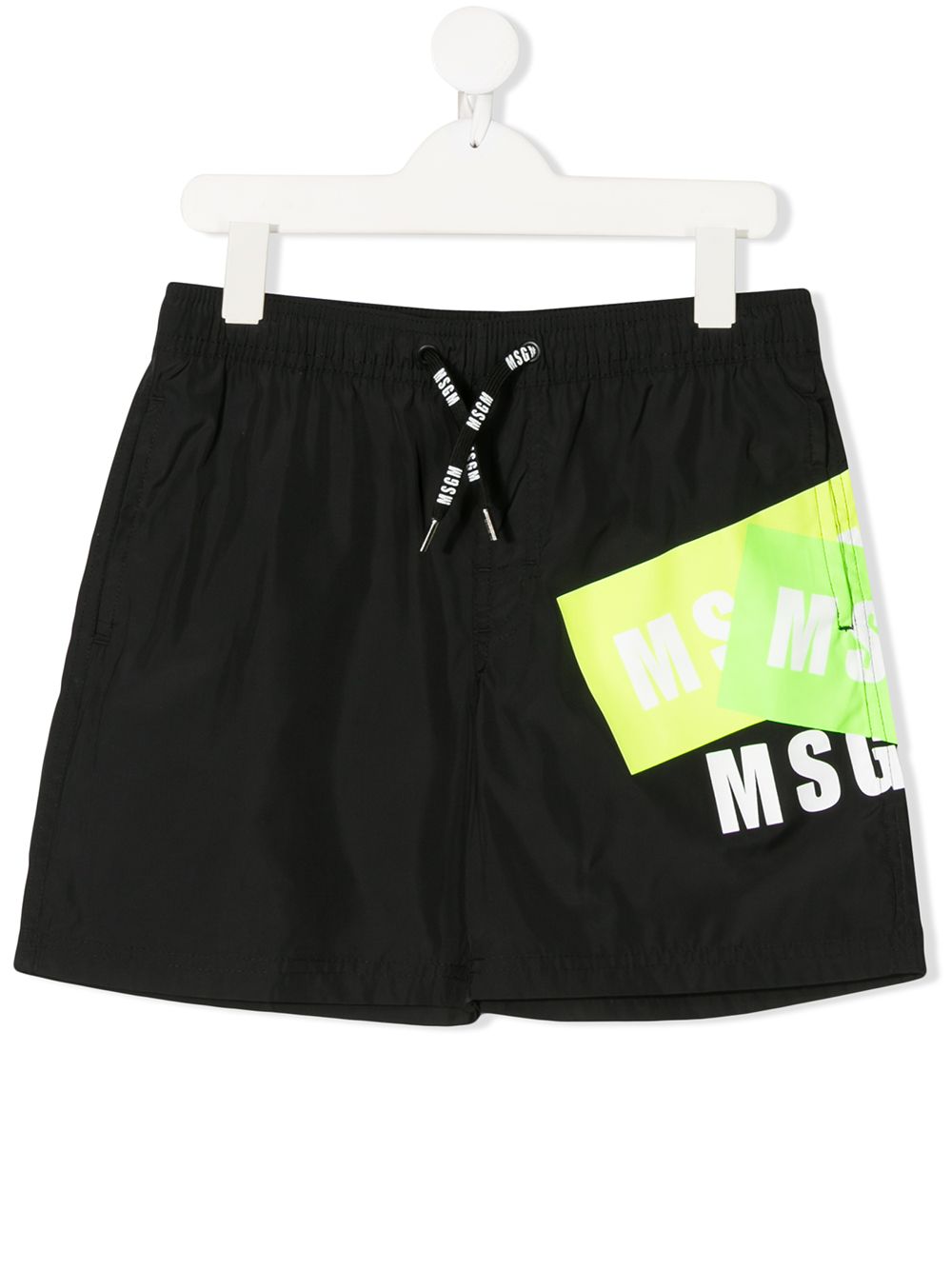 фото Msgm kids logo print swim shorts