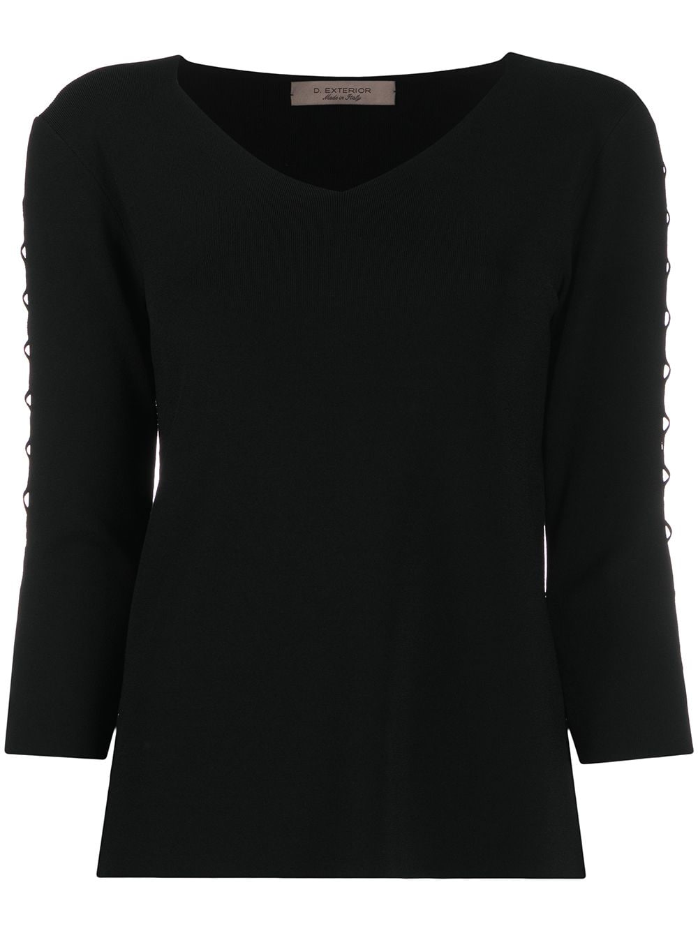 D-exterior Geometric Peek-a-boo Panelled Jumper In Black