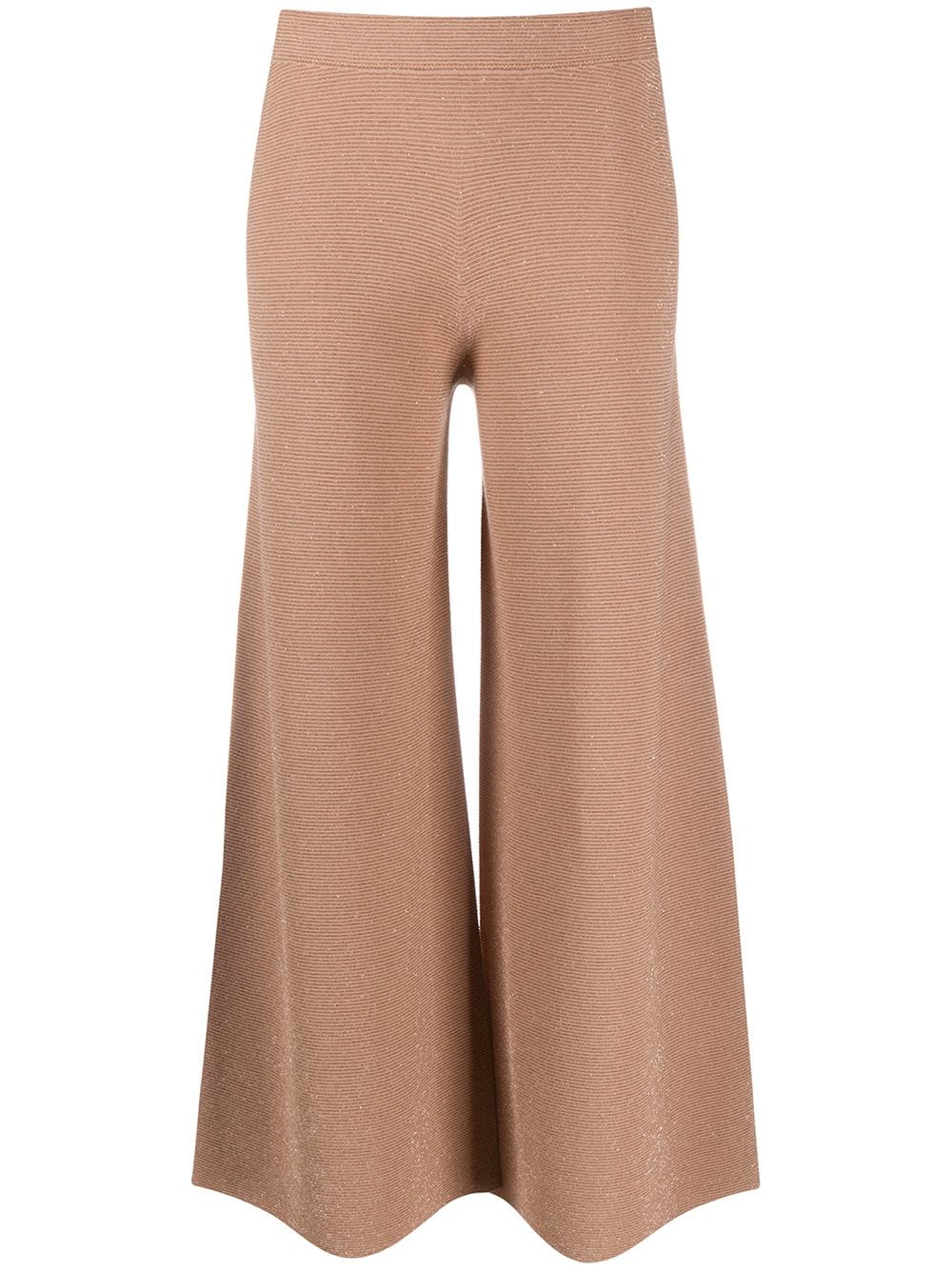 D-exterior Glitter Inlay Cropped Flares In Neutrals