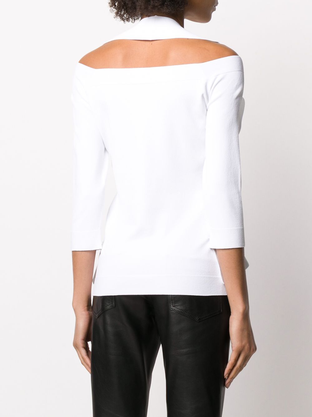 фото D.exterior ruffle trim knitted top