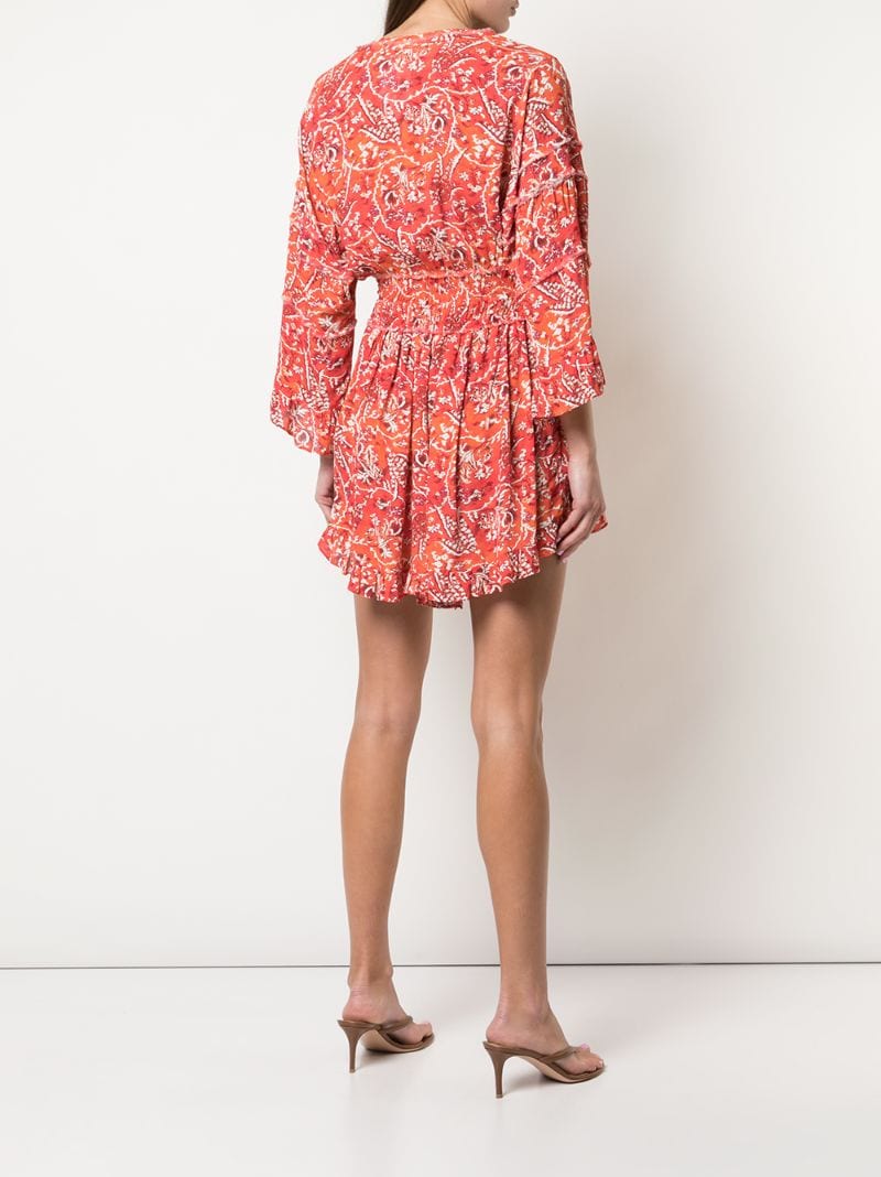 Shop Iro Rhodey Floral Print Mini Dress In Red