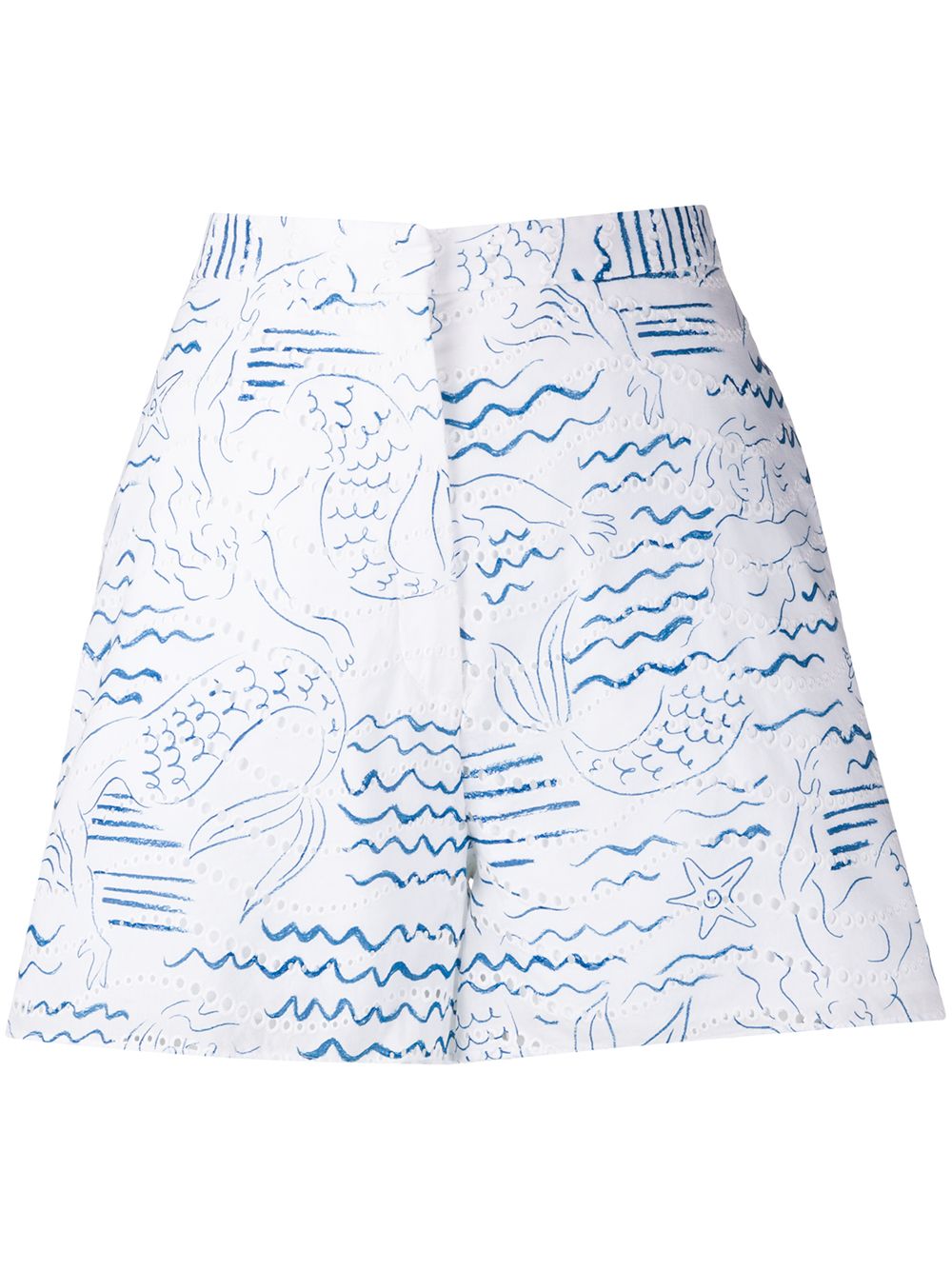 фото Kenzo mermaids print high-waisted shorts