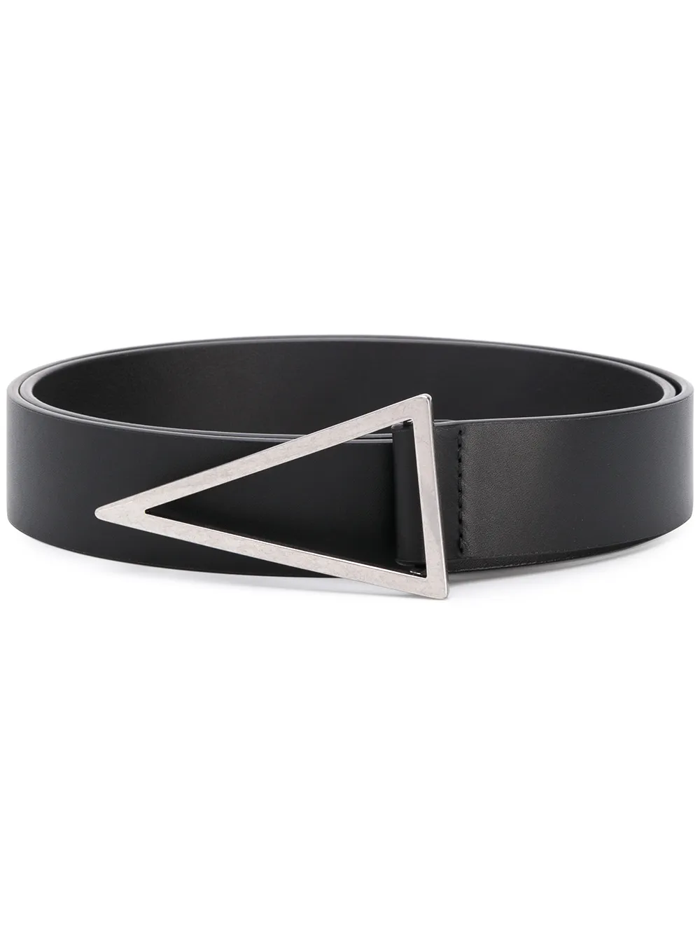 BOTTEGA VENETA TRIANGULAR BUCKLE LEATHER BELT