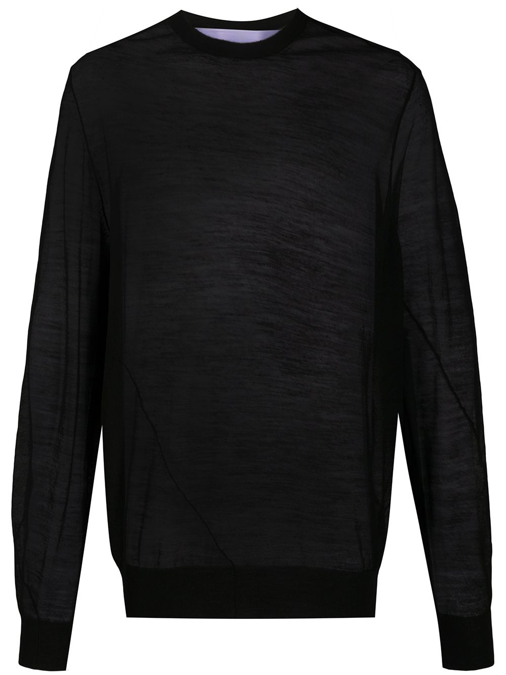 Shop Ann Demeulemeester Fine Knit Sheer Jumper In Black