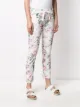Laneus rose print skinny trousers
