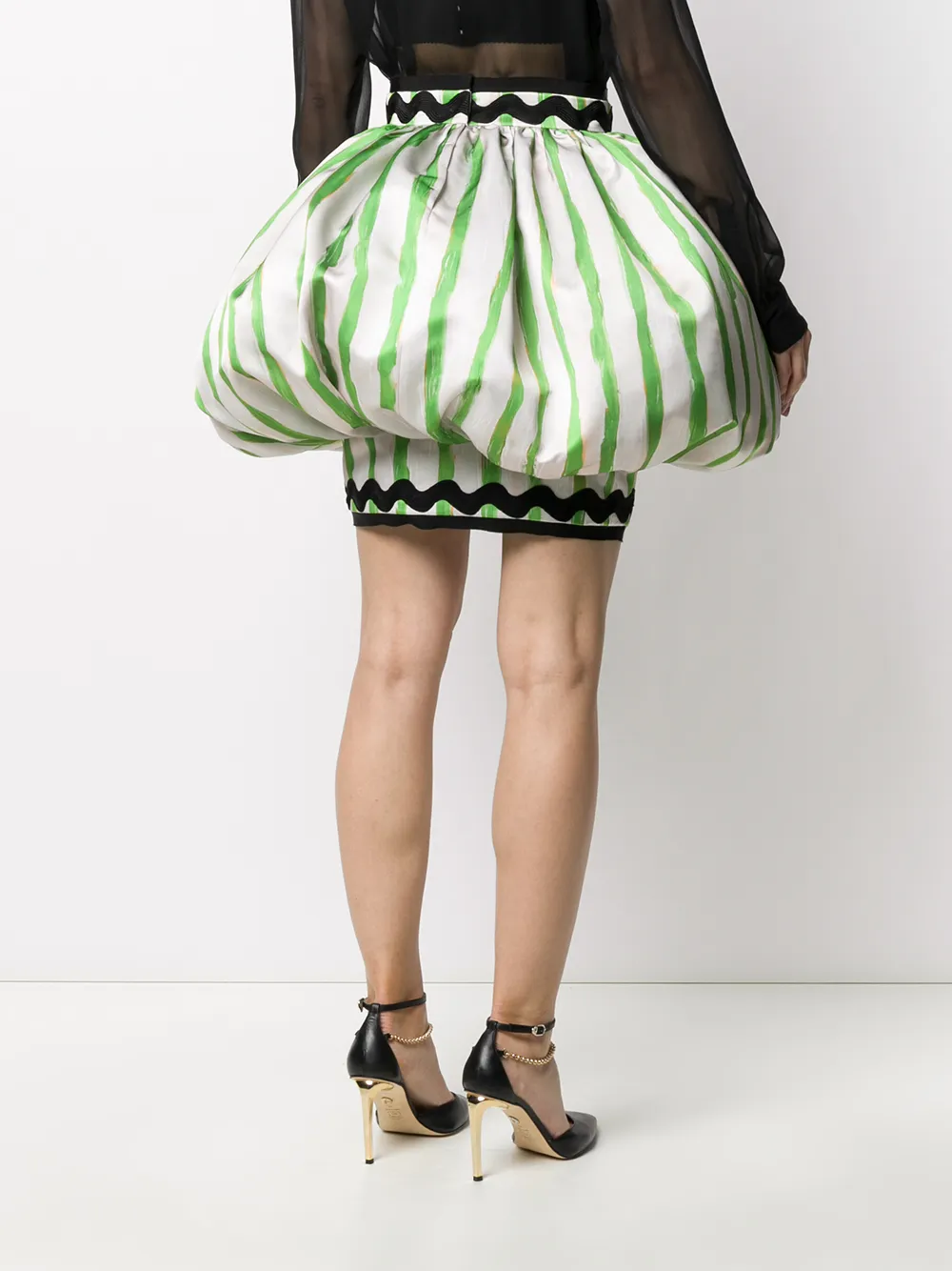 фото Moschino пышная юбка мини green stripes