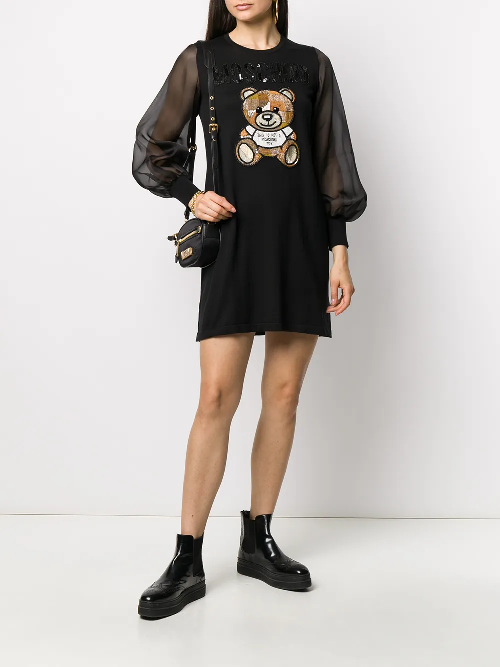 фото Moschino платье teddy bear с вышивкой