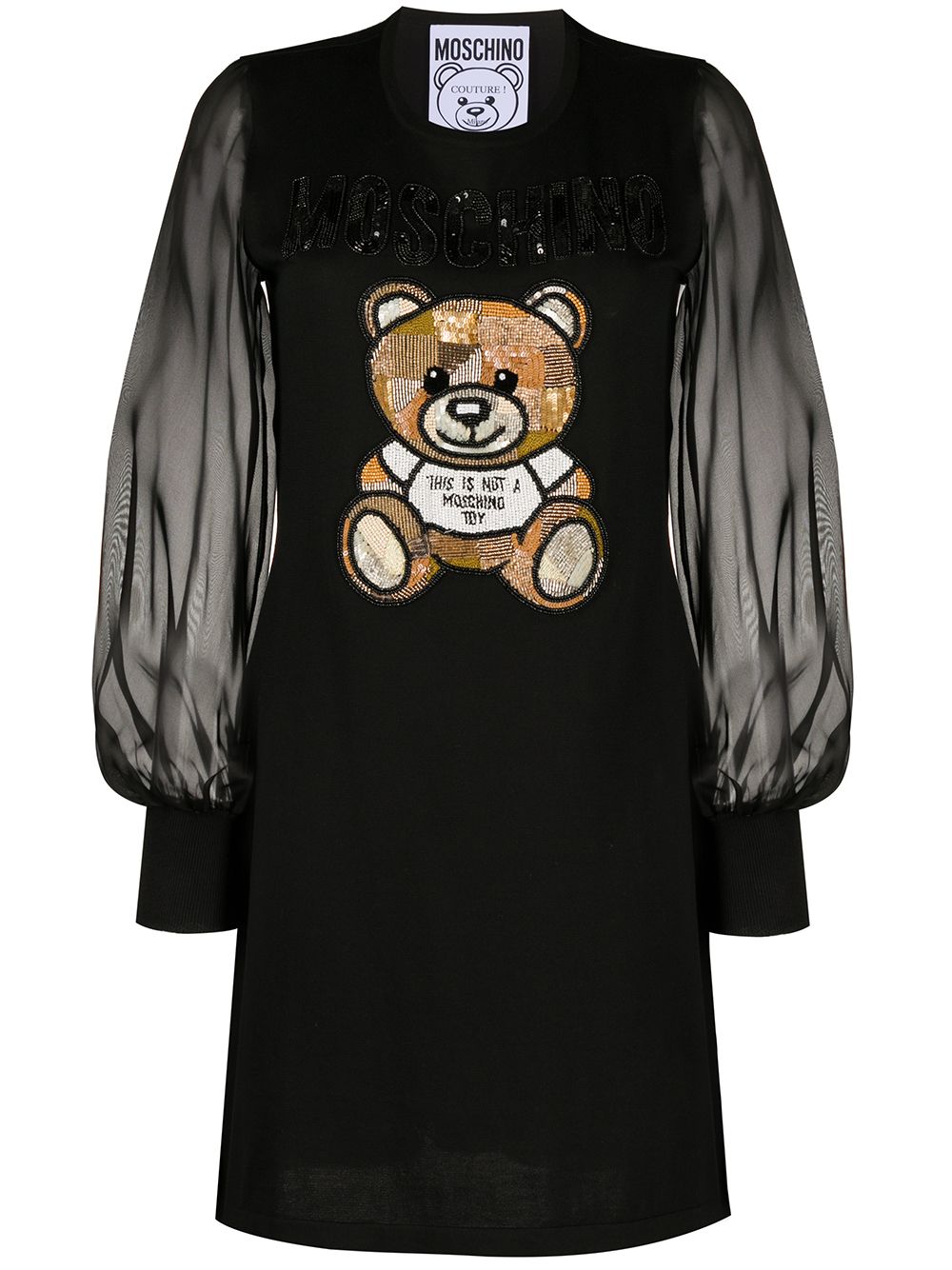 фото Moschino платье teddy bear с вышивкой