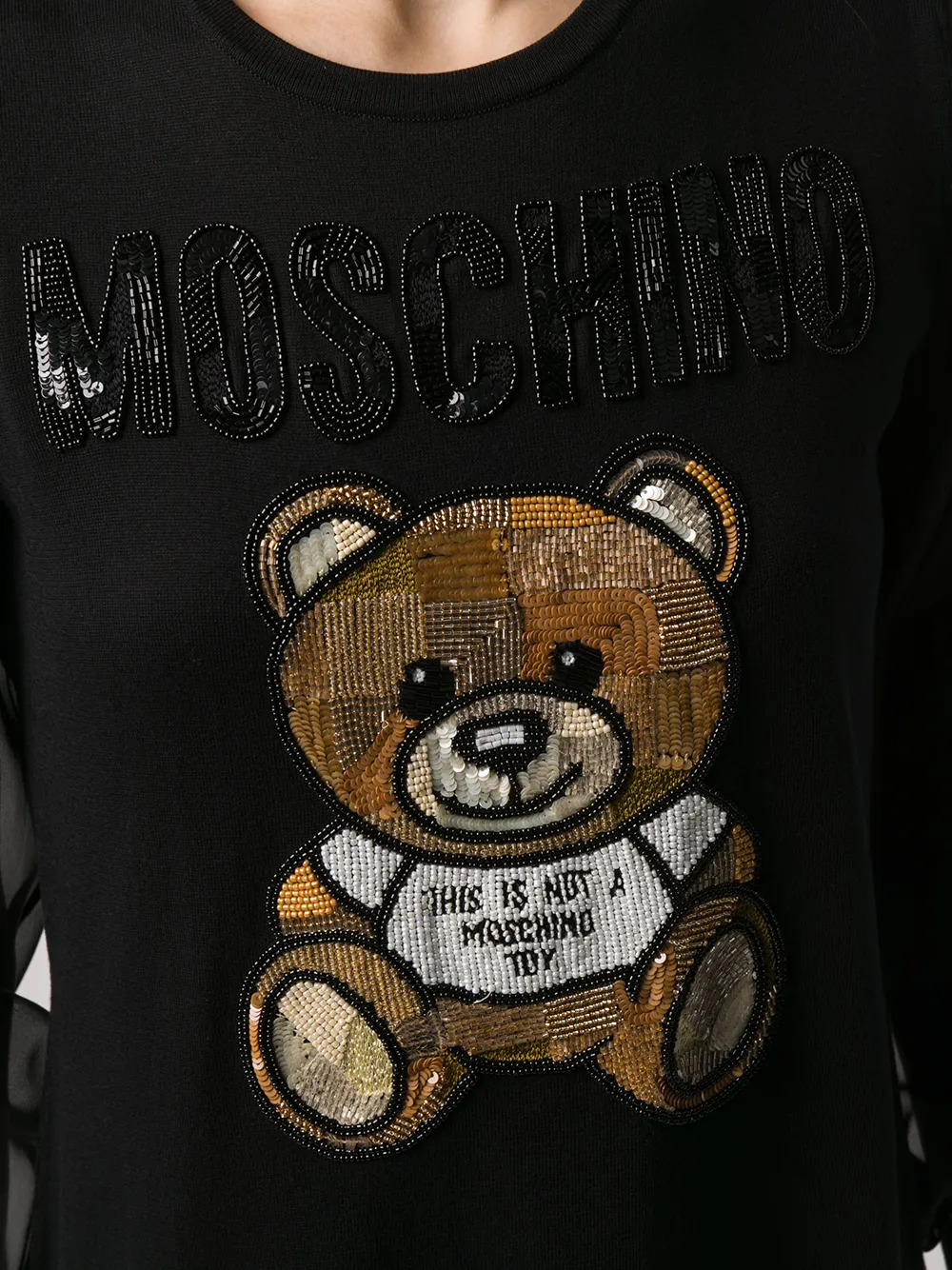 фото Moschino платье teddy bear с вышивкой