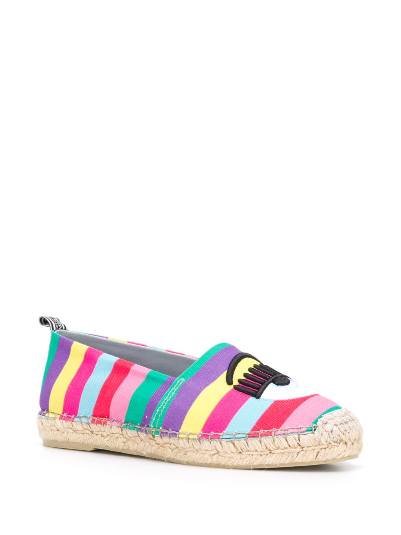 Shop Chiara Ferragni Flirting Striped Espadrilles In Pink