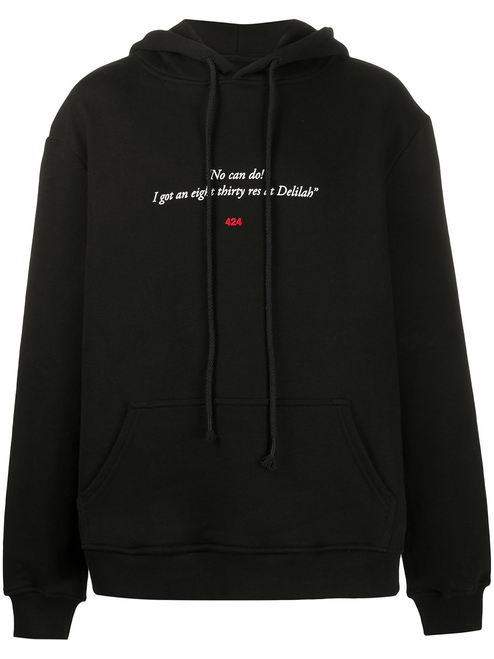 424 LONG SLEEVE QUOTE PRINT HOODIE