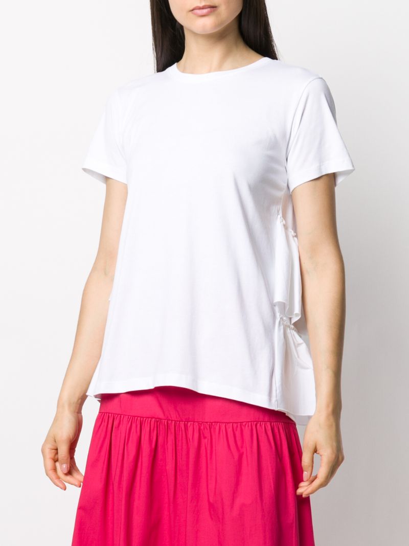 Shop Red Valentino Draped Short-sleeve T-shirt In White