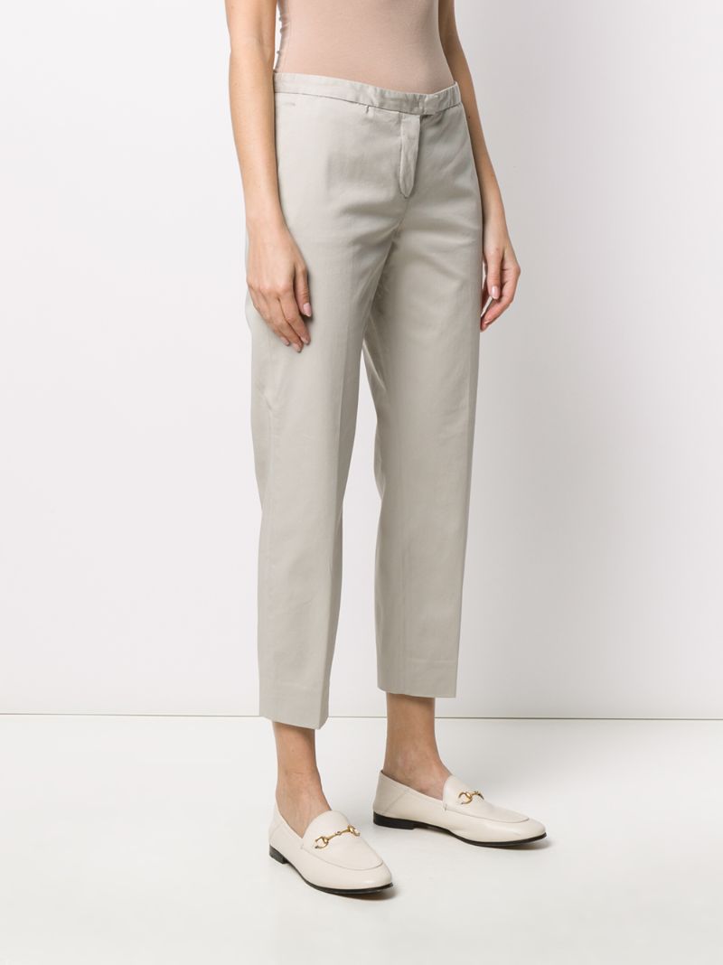 Shop Fabiana Filippi Cropped Tailored Trousers In Neutrals